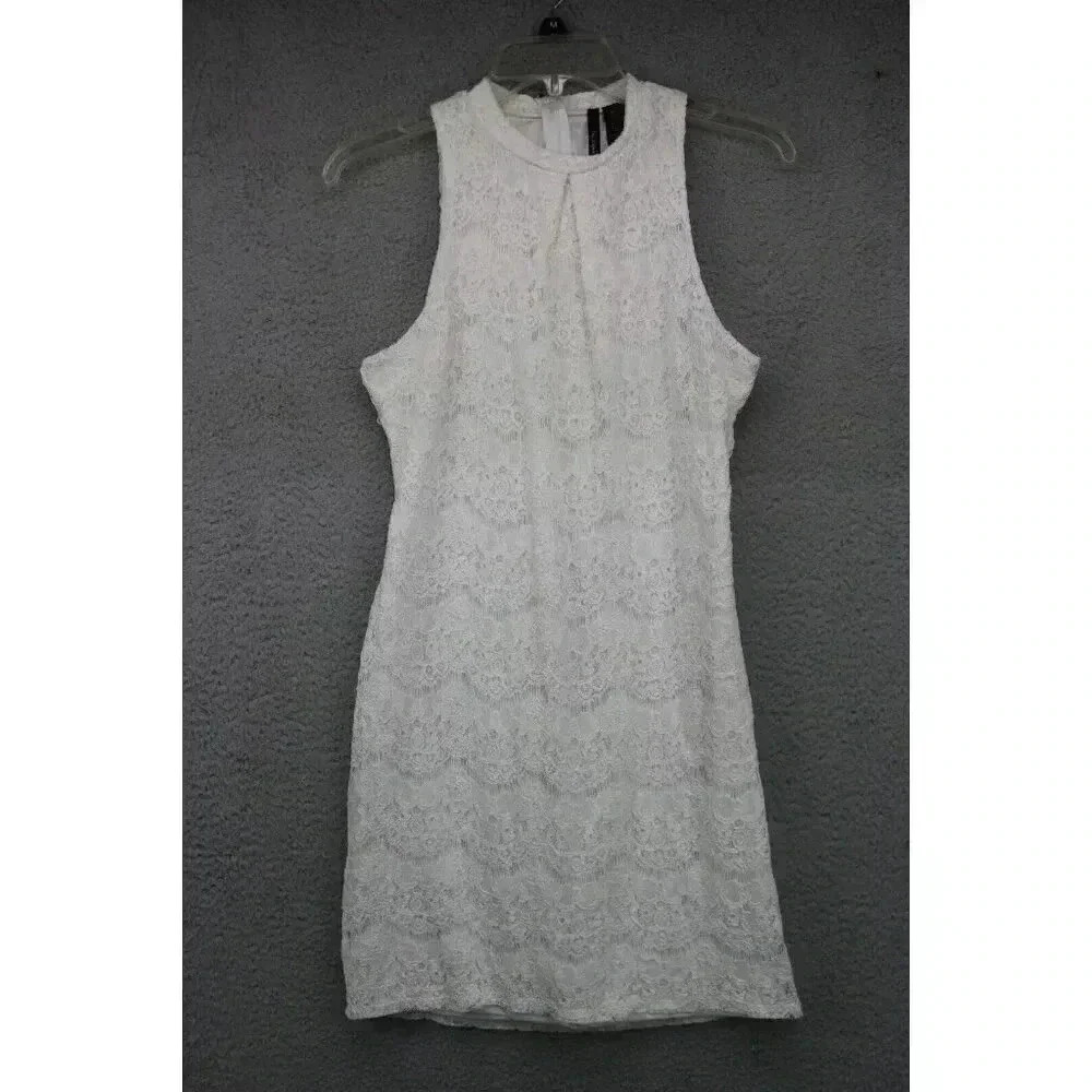 Fire Los Angeles White Lace Dress-Size Large/Jrs.-Sleeveless-Lined